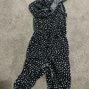 Old Navy Black and White Polka Dot Jumpsuit